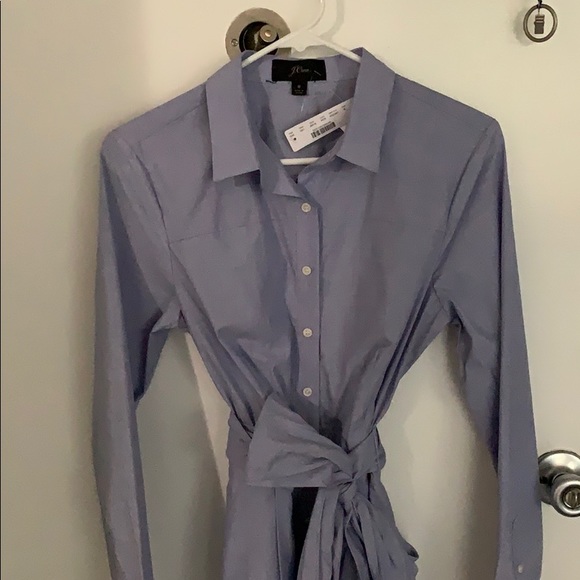 J Crew button down dress with a tie. Size 8 NWT. - Picture 3 of 5